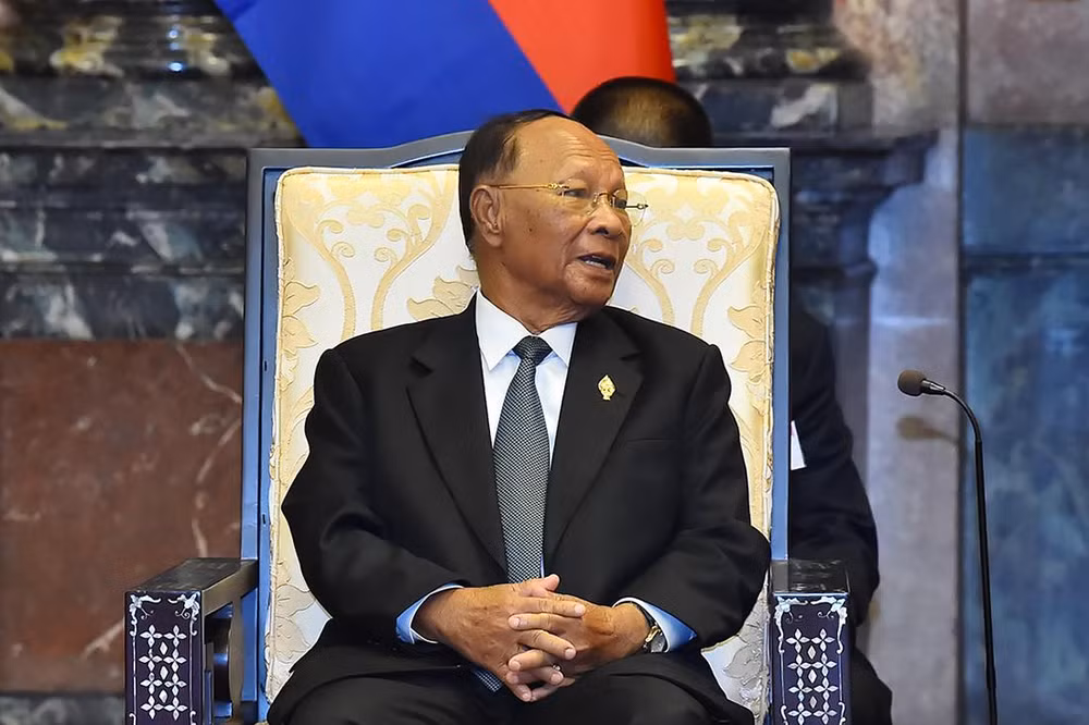 [Ảnh] Chủ tịch nước Nguyễn Xuân Phúc tiếp Chủ tịch Quốc hội Campuchia Samdech Heng Samrin ảnh 5