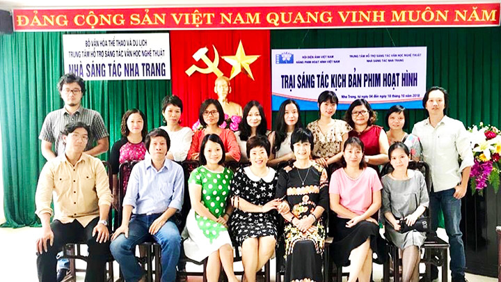 Các tác giả trẻ tham gia trại sáng tác kịch bản phim hoạt hình.