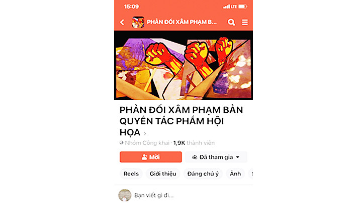 Facebook Phản đối xâm phạm bản quyền tác phẩm hội họa.