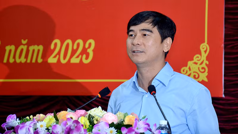 Bí thư Tỉnh ủy Bình Thuận Dương Văn An phát biểu tại Hội nghị.