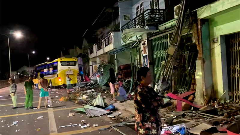 Hiện trường vụ tai nạn.
