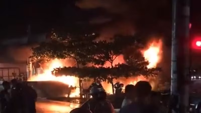 Hiện trường vụ cháy nhà vào tối ngày 31/8/2023.