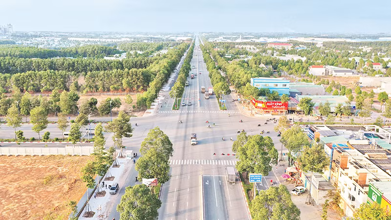 Một đoạn đường vành đai 4 được Bình Dương chủ động đầu tư. 