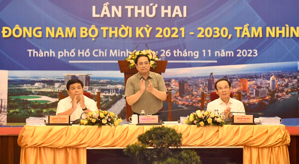 Thủ tướng Phạm Minh Chính - Chủ tịch Hội đồng Điều phối vùng Đông Nam Bộ chủ trì Hội nghị lần thứ hai của Hội đồng.