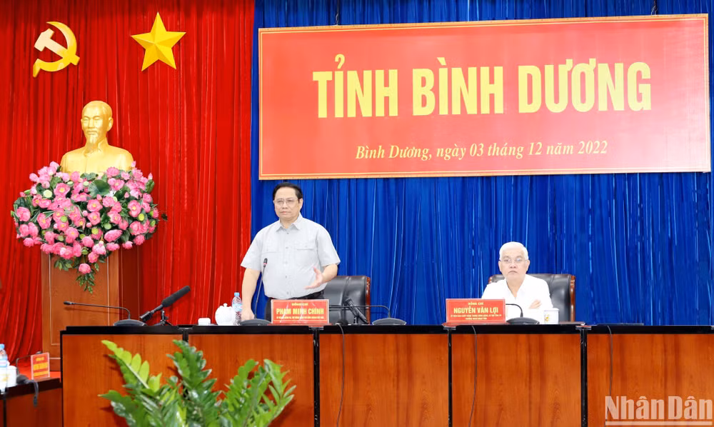 Thủ tướng Chính phủ Phạm Minh Chính phát biểu ý kiến tại buổi làm việc. 