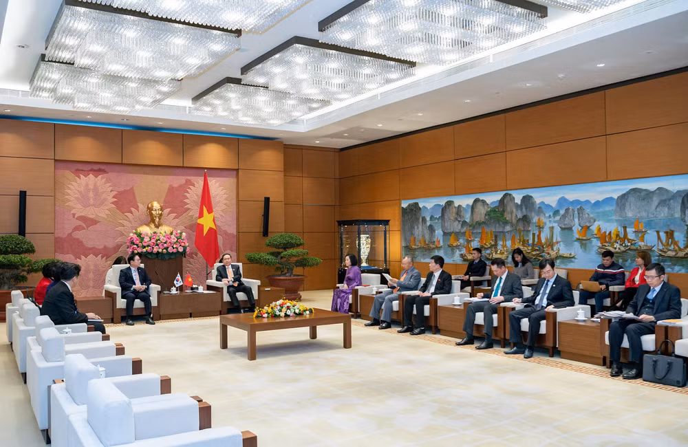 Quang cảnh buổi tiếp tại Nhà Quốc hội. (Ảnh: Duy Linh)