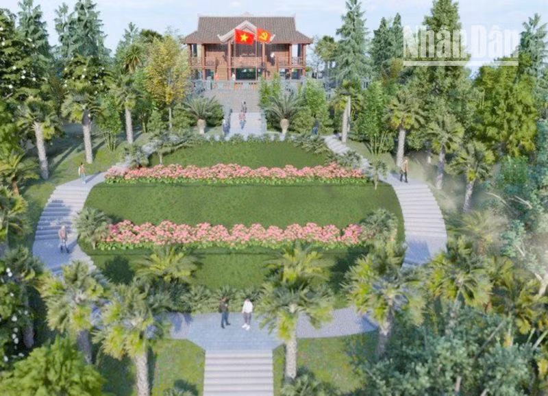 Phối cảnh công trình Đền thờ liệt sĩ tại Khu lịch sử-văn hóa đèo Pha Đin.