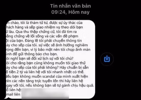 Nội dung tin nhắn mà các đối tượng gửi tới các cá nhân.