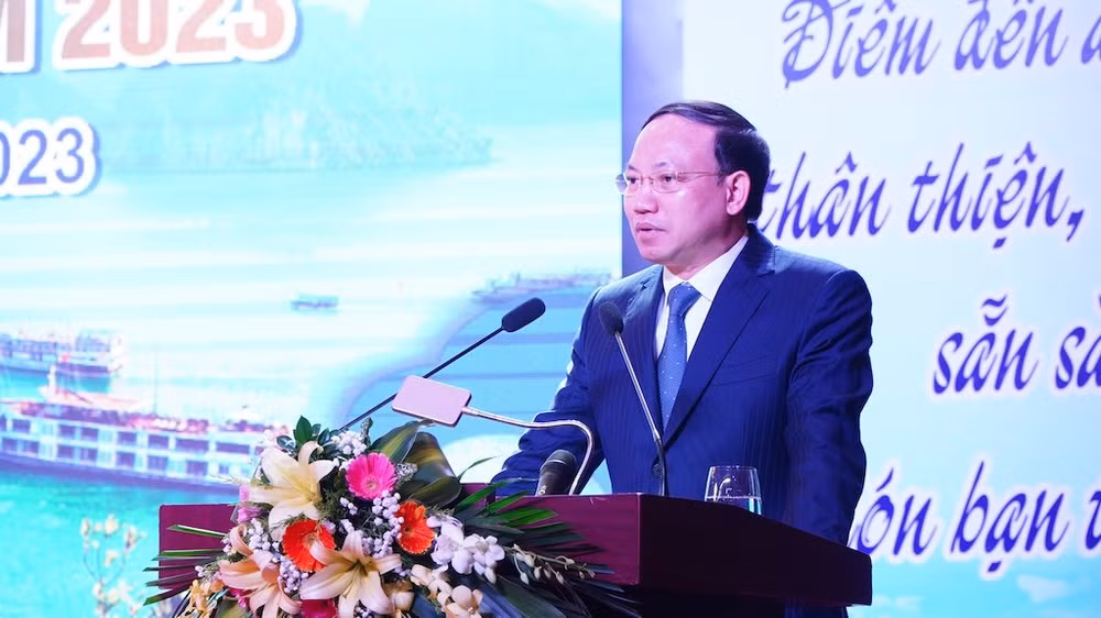 Bí Thư Tỉnh ủy Quảng Ninh Nguyễn Xuân Ký phát biểu tại Hội nghị.