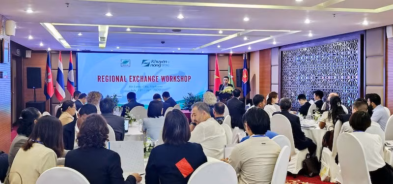 Quang cảnh Hội thảo trao đổi vùng các tổ chức khuyến nông vùng sông Mê Kông.