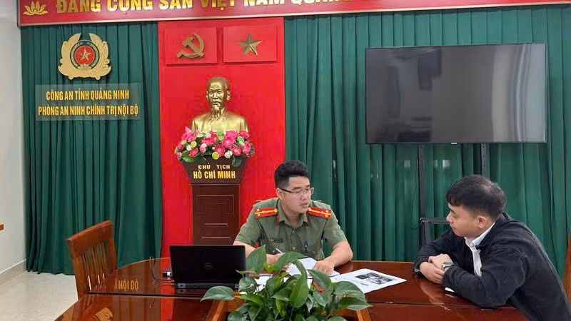 Đối tượng Đ.T.C tại cơ quan Công an.