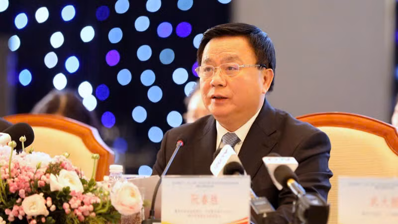 Đồng chí Nguyễn Xuân Thắng, Ủy viên Bộ Chính trị, Giám đốc Học viện Chính trị Quốc gia Hồ Chí Minh, Chủ tịch Hội đồng Lý luận Trung ương phát biểu tại buổi Gặp gỡ đầu Xuân 2025.