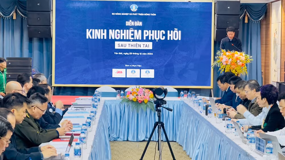 Các tham luận làm rõ những giải pháp phục hồi kinh tế sau bão. (Ảnh: THANH SƠN)
