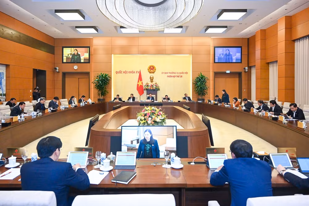 Quang cảnh Phiên họp thứ 28 của Ủy ban Thường vụ Quốc hội. (Ảnh: DUY LINH)
