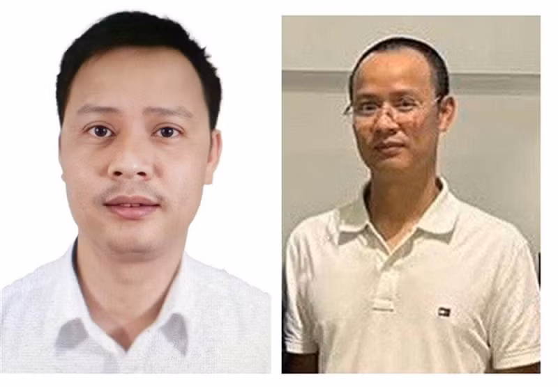 Đối tượng Đỗ Văn Sơn tại thời điểm bị khởi tố (trái) và khi đầu thú tại Cơ quan Cảnh sát điều tra Bộ Công an (phải).