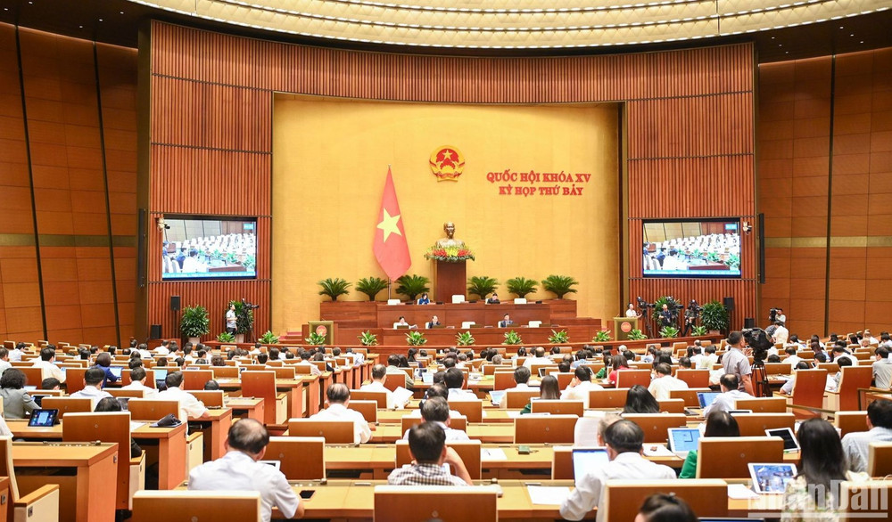 Quang cảnh phiên họp Quốc hội ngày 25/6. (Ảnh: DUY LINH)