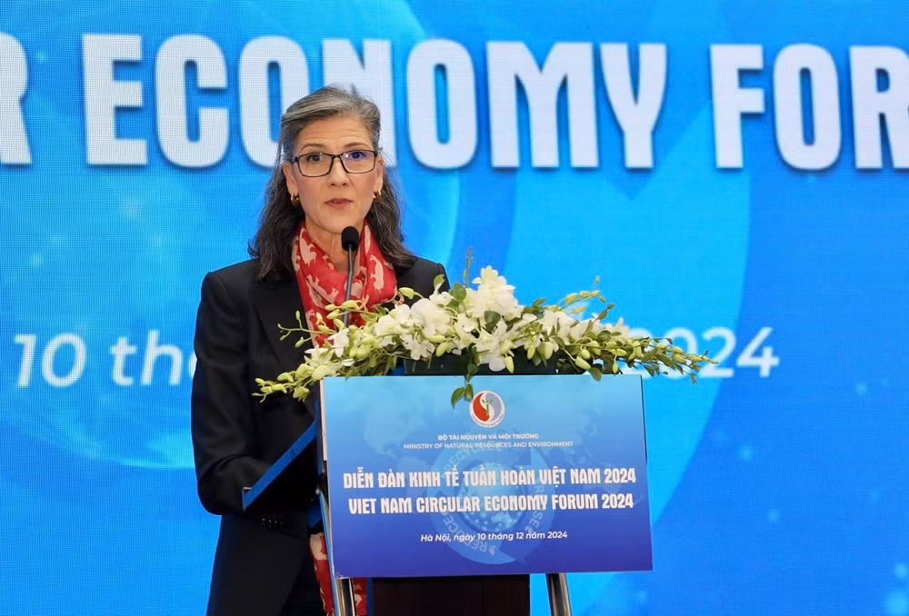 Bà Ramla Khalidi, Đại diện thường trú Chương trình Phát triển Liên hợp quốc (UNDP), phát biểu.