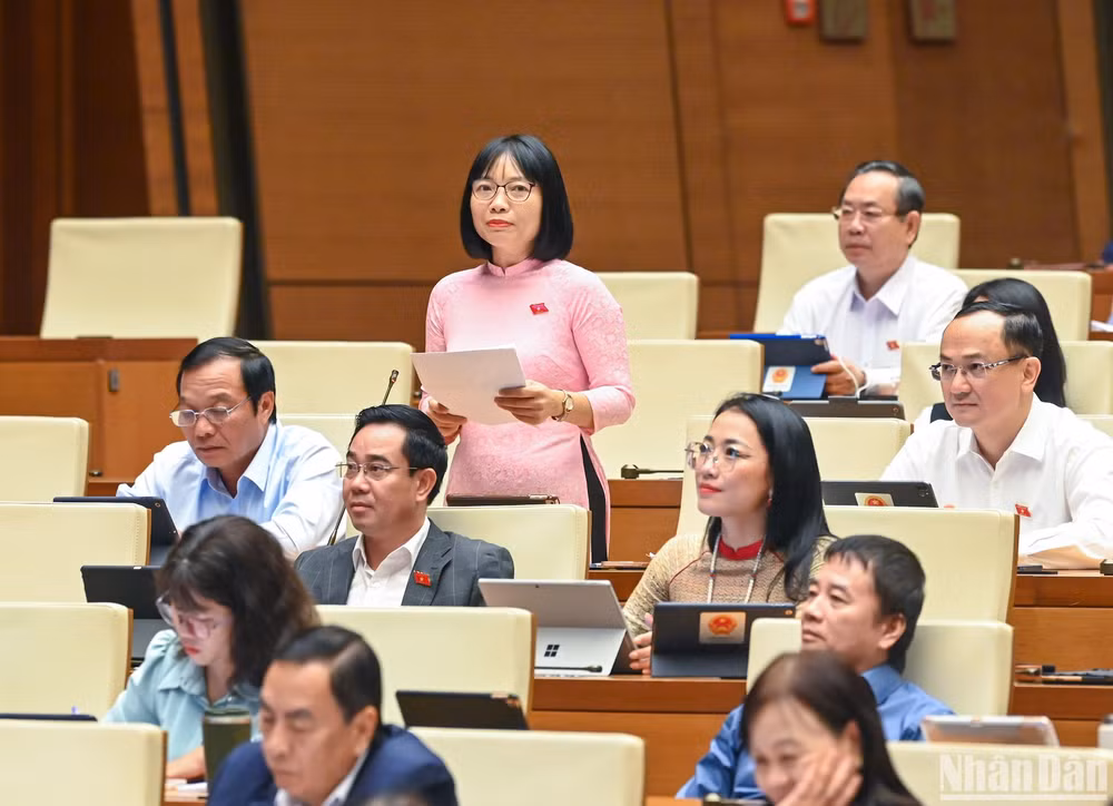 Đại biểu Nguyễn Thị Việt Nga (đoàn Hải Dương). (Ảnh: DUY LINH) Đại biểu Nguyễn Thị Việt Nga (đoàn Hải Dương). (Ảnh: DUY LINH)