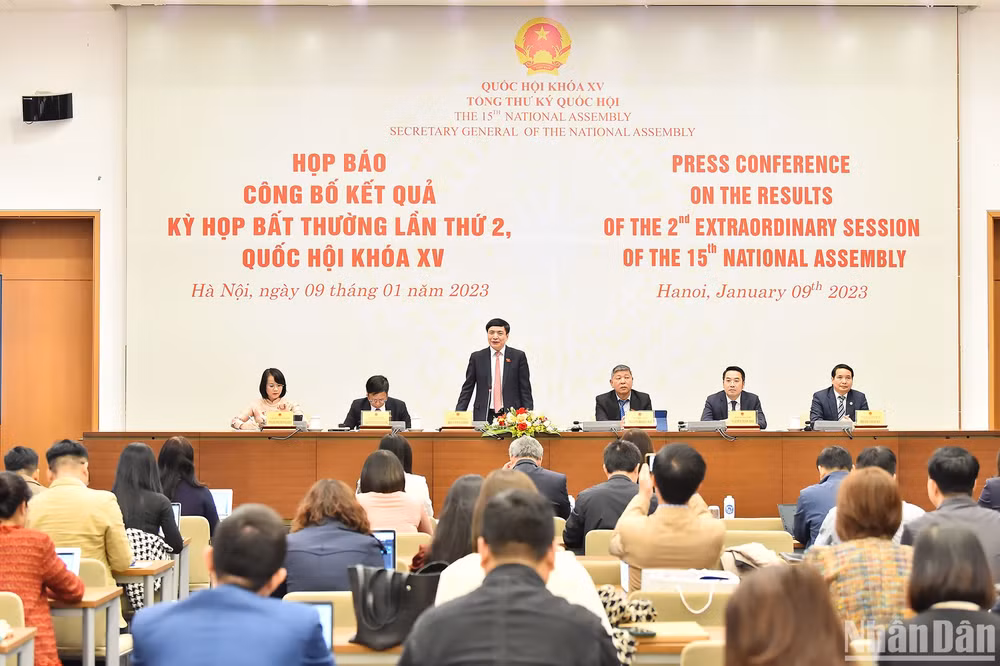 Quang cảnh họp báo. (Ảnh: THỦY NGUYÊN)