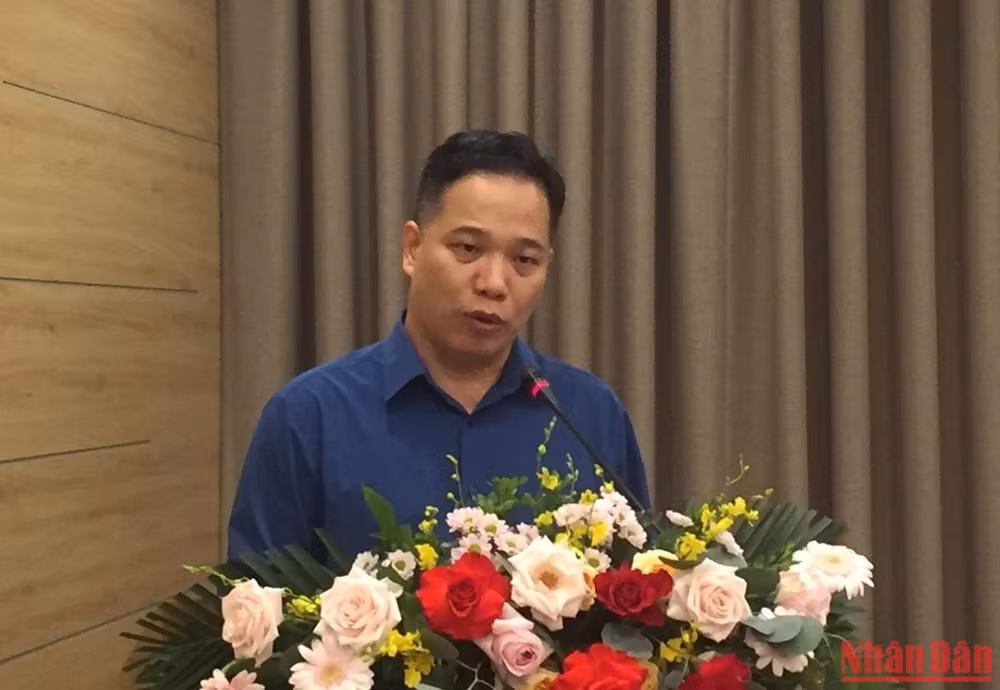 Ông Lê Ngọc Bảo, Trưởng phòng Chương trình, ChildFund Việt Nam chia sẻ tại buổi lễ.