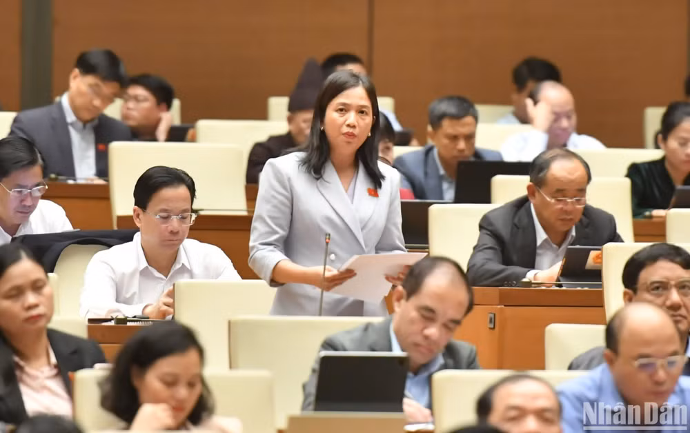 Đại biểu Quốc hội Điểu Huỳnh Sang phát biểu ý kiến thảo luận. (Ảnh: ĐĂNG KHOA)