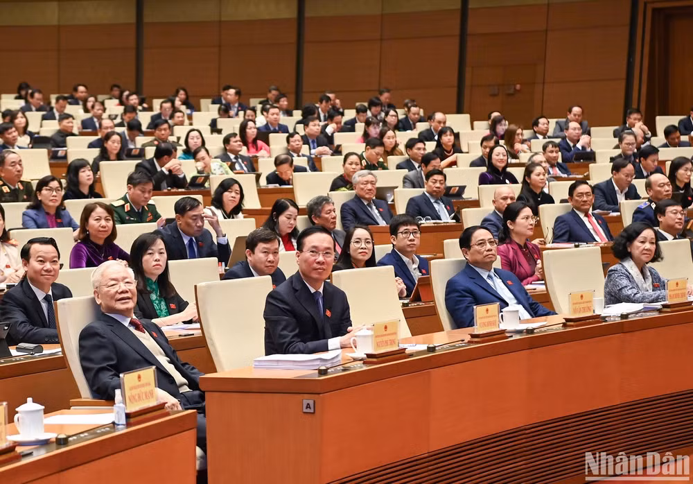 Các đồng chí lãnh đạo Đảng, Nhà nước và các đại biểu Quốc hội dự phiên khai mạc. (Ảnh: DUY LINH) Các đồng chí lãnh đạo Đảng, Nhà nước và các đại biểu Quốc hội dự phiên khai mạc. (Ảnh: DUY LINH)