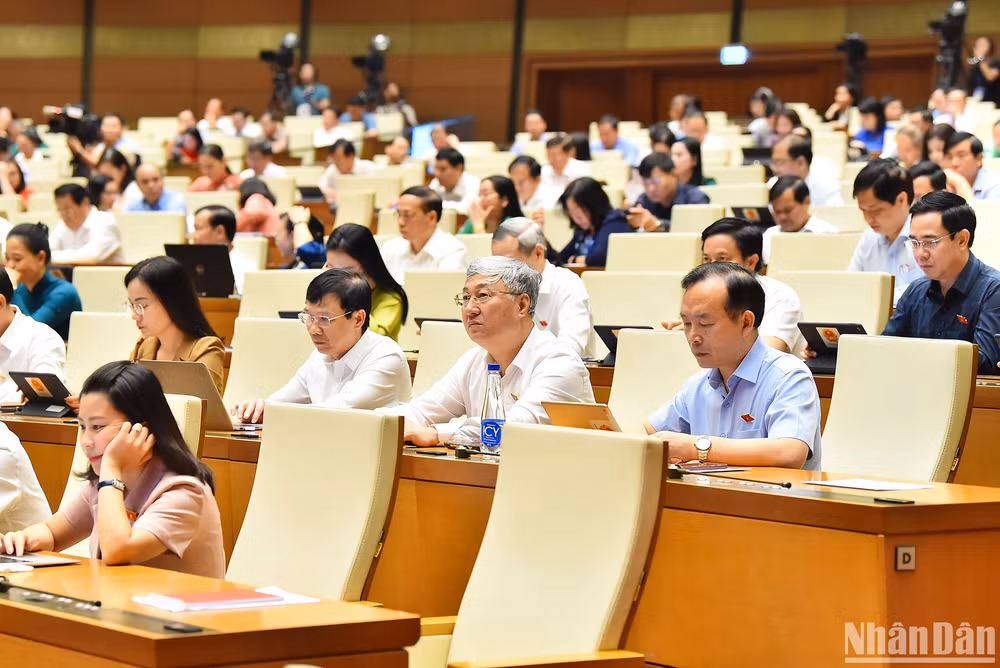 Các đại biểu dự phiên họp. (Ảnh: THỦY NGUYÊN)