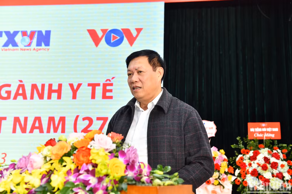 Thứ trưởng Thường trực Bộ Y tế Đỗ Xuân Tuyên phát biểu tại chương trình. (Ảnh: ĐĂNG KHOA)