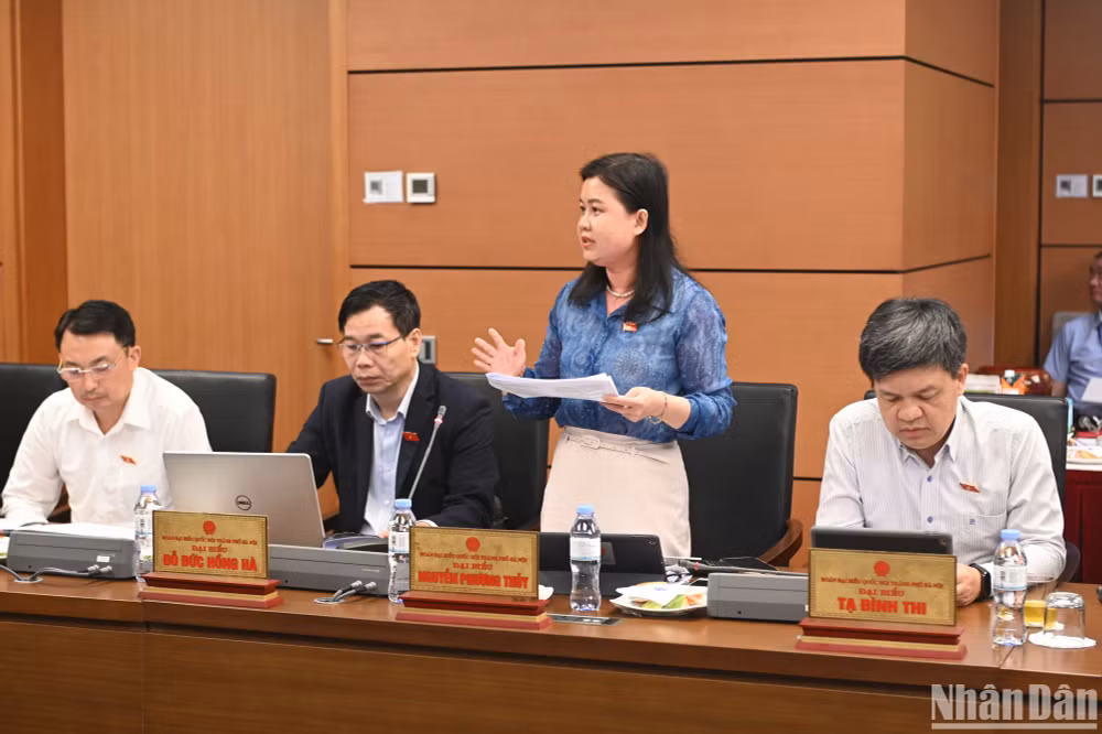 Đại biểu Nguyễn Phương Thủy (đoàn Hà Nội). (Ảnh: BÙI GIANG)
