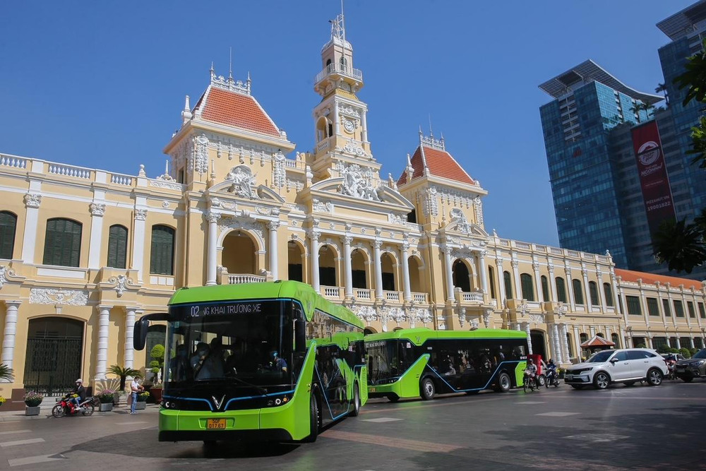 Xe buýt điện của VinFast. (Nguồn: Đại sứ quán Australia tại Việt Nam)