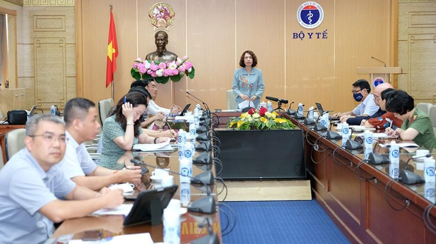 Hội nghị trực tuyến tăng cường công tác phòng, chống dịch bệnh; công tác tiêm chủng và an toàn tiêm chủng năm 2022 với 63 tỉnh, thành phố. Ảnh: Bộ Y tế.