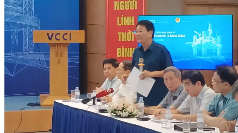 Phó Chủ tịch kiêm Tổng Thư ký Hiệp hội Xăng dầu Việt Nam (VINPA) Trịnh Quang Khanh chia sẻ tại hội thảo.