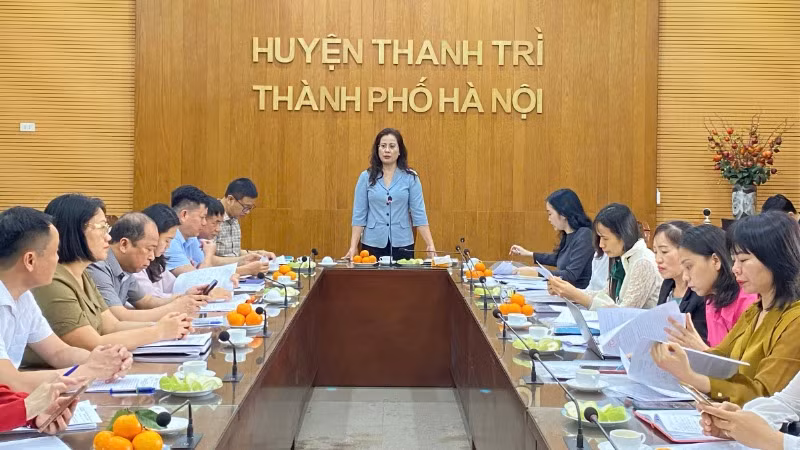 Đoàn kiểm tra liên ngành công tác an toàn thực phẩm số 3 làm việc với huyện Thanh Trì.