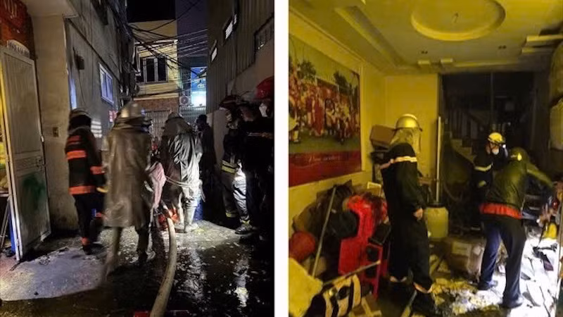 Hiện trường vụ cháy. (ẢNH: CATP HÀ NỘI)