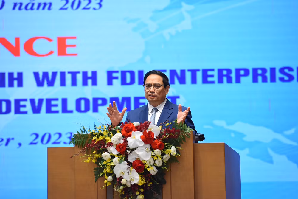 Thủ tướng Phạm Minh Chính phát biểu chỉ đạo và kết luận hội nghị.