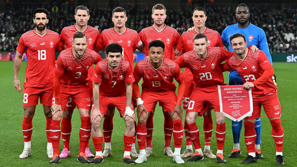 Đội hình ra quân của đội tuyển Thụy Sĩ tại vòng chung kết Euro 2024. (Ảnh: Getty Images)