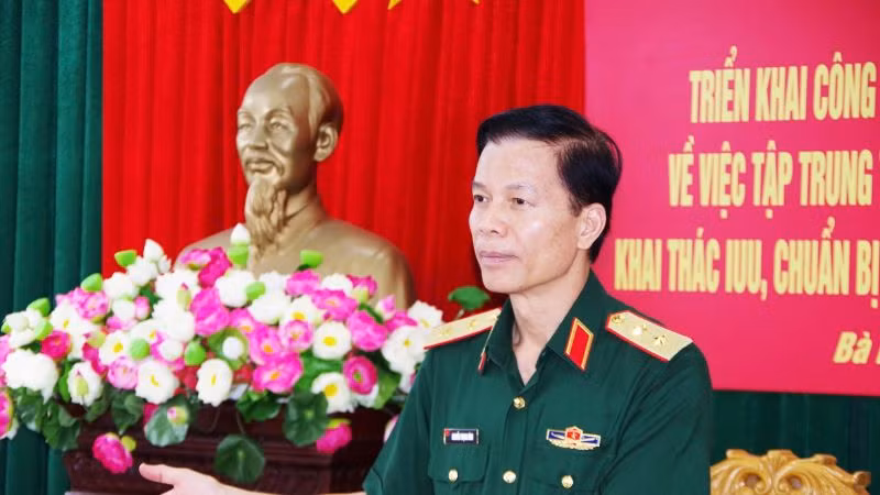 Trung tướng Nguyễn Trọng Bình, Phó Tổng Tham mưu trưởng Quân đội nhân dân dân Việt Nam phát biểu tại hội nghị. (Ảnh: VŨ TÂN )