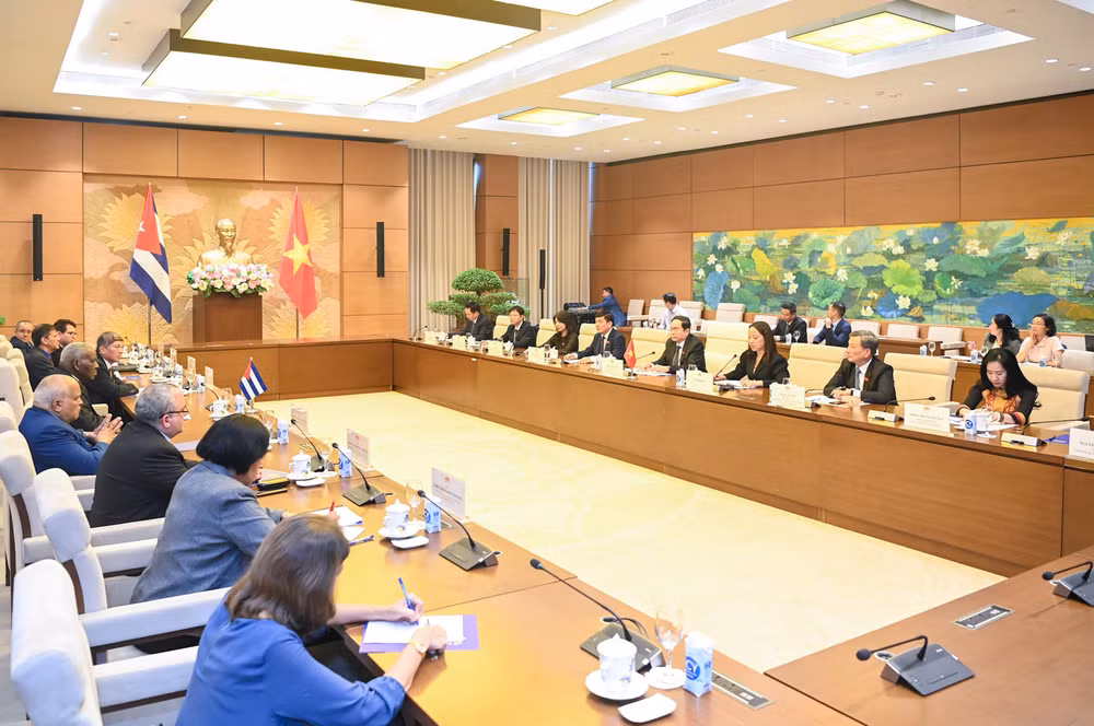 Quang cảnh buổi tiếp tại Nhà Quốc hội. (Ảnh: DUY LINH)