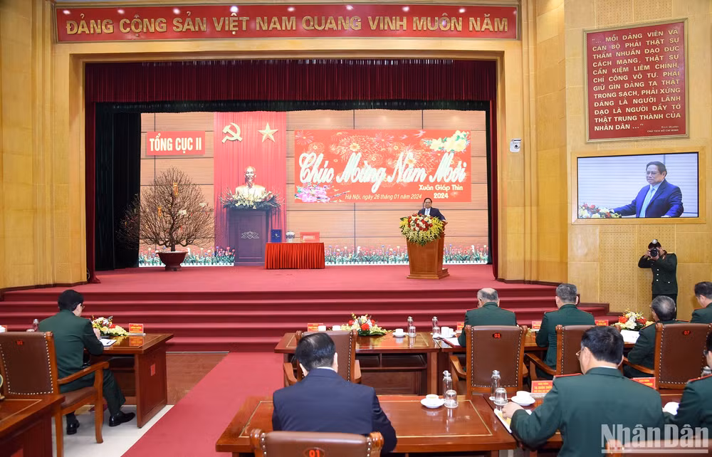 Thủ tướng Phạm Minh Chính phát biểu ý kiến tại buổi đến thăm.