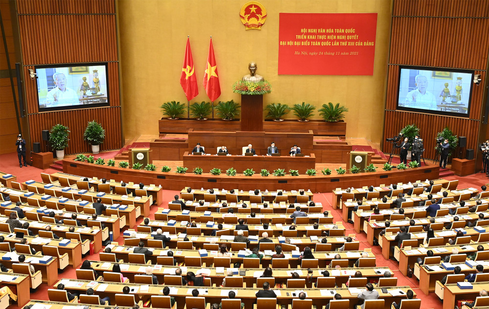 Quang cảnh Hội nghị Văn hóa toàn quốc, ngày 24/11/2021. Ảnh: Nguyễn Đăng