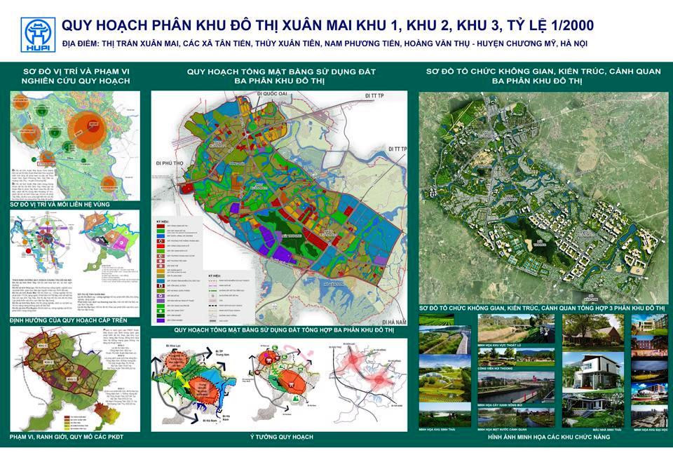Quy hoạch ba phân khu đô thị Xuân Mai. 
