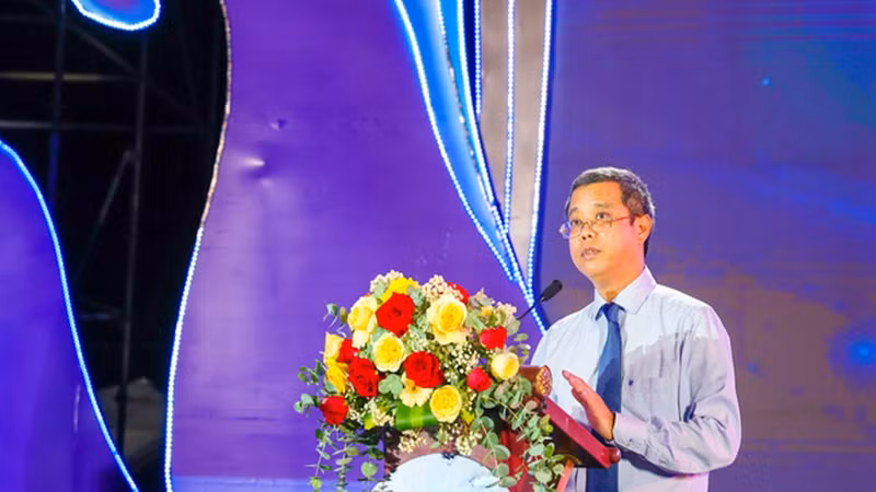 Ông Nguyễn Lê Phúc, Phó Cục trưởng Du lịch Quốc gia Việt Nam phát biểu tại buổi lễ.