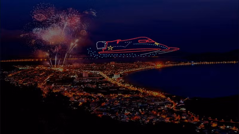 Mô phỏng Drone trên bầu trời Quy Nhơn (ảnh do đơn vị Loon Eyes Studio cung cấp).