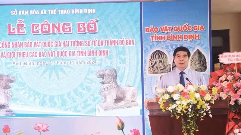 Đồng chí Lâm Hải Giang, Phó Chủ tịch Ủy ban nhân dân tỉnh Bình Định phát biểu tại buổi lễ.