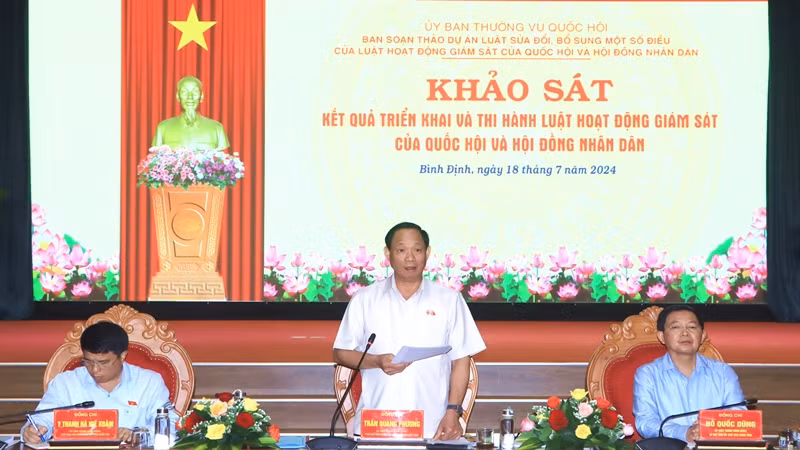 Phó Chủ tịch Quốc hội đề nghị Hội đồng nhân dân tỉnh Bình Định hoàn thiện Báo cáo tóm tắt gửi Hội đồng Dân tộc của Quốc hội, chậm nhất đến ngày 23/7 phải hoàn thành.