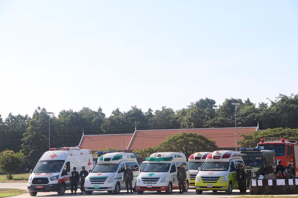 Một số phương tiện được sử dụng trong hoạt động diễn tập lần này. (Ảnh: Nguyễn Hiệp)