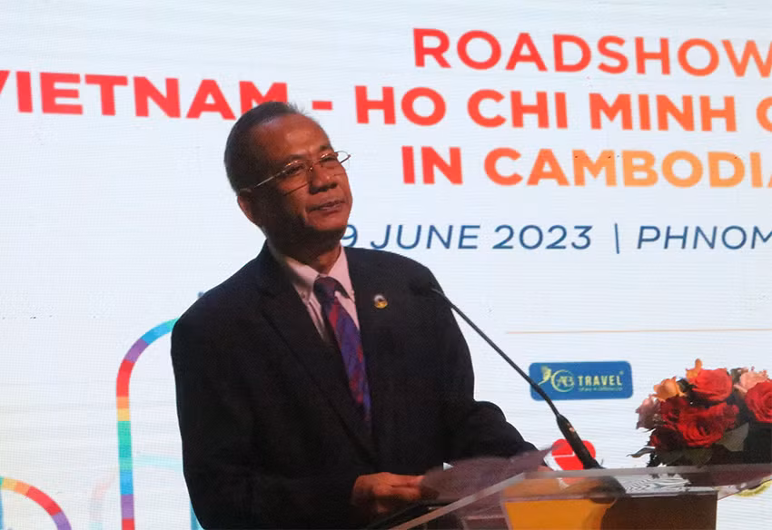 Phó Quốc vụ Khanh Bộ Du lịch Campuchia ông Prak Chandara. (Ảnh: NGUYỄN HIỆP)