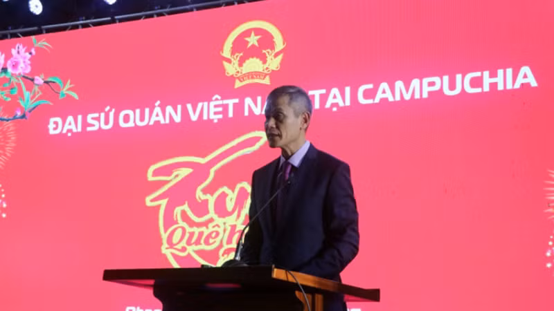 Đại sứ Nguyễn Minh Vũ phát biểu tại sự kiện. (Ảnh: Nguyễn Hiệp)