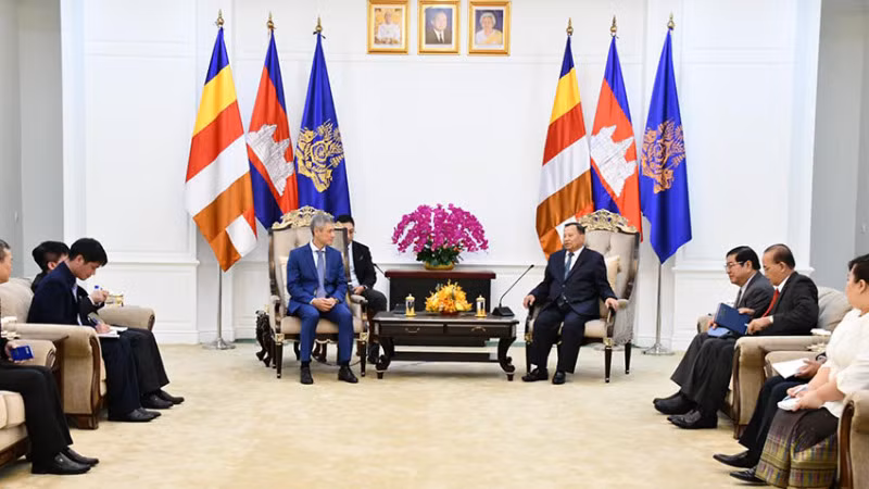 Phó Chủ tịch Đảng Nhân dân Campuchia Samdech Say Chhum đặc biệt đánh giá cao sự lãnh đạo của Tổng Bí thư Tô Lâm trong công cuộc tinh gọn, cải cách bộ máy của hệ thống chính trị. (Ảnh: Cambodian People's Party)