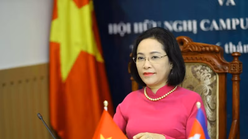 Đồng chí Nguyễn Thị Thanh, Ủy viên Trung ương Đảng, Phó Chủ tịch Quốc hội, Chủ tịch Hội Hữu nghị Việt Nam-Campuchia (Ảnh: Huy Vũ)